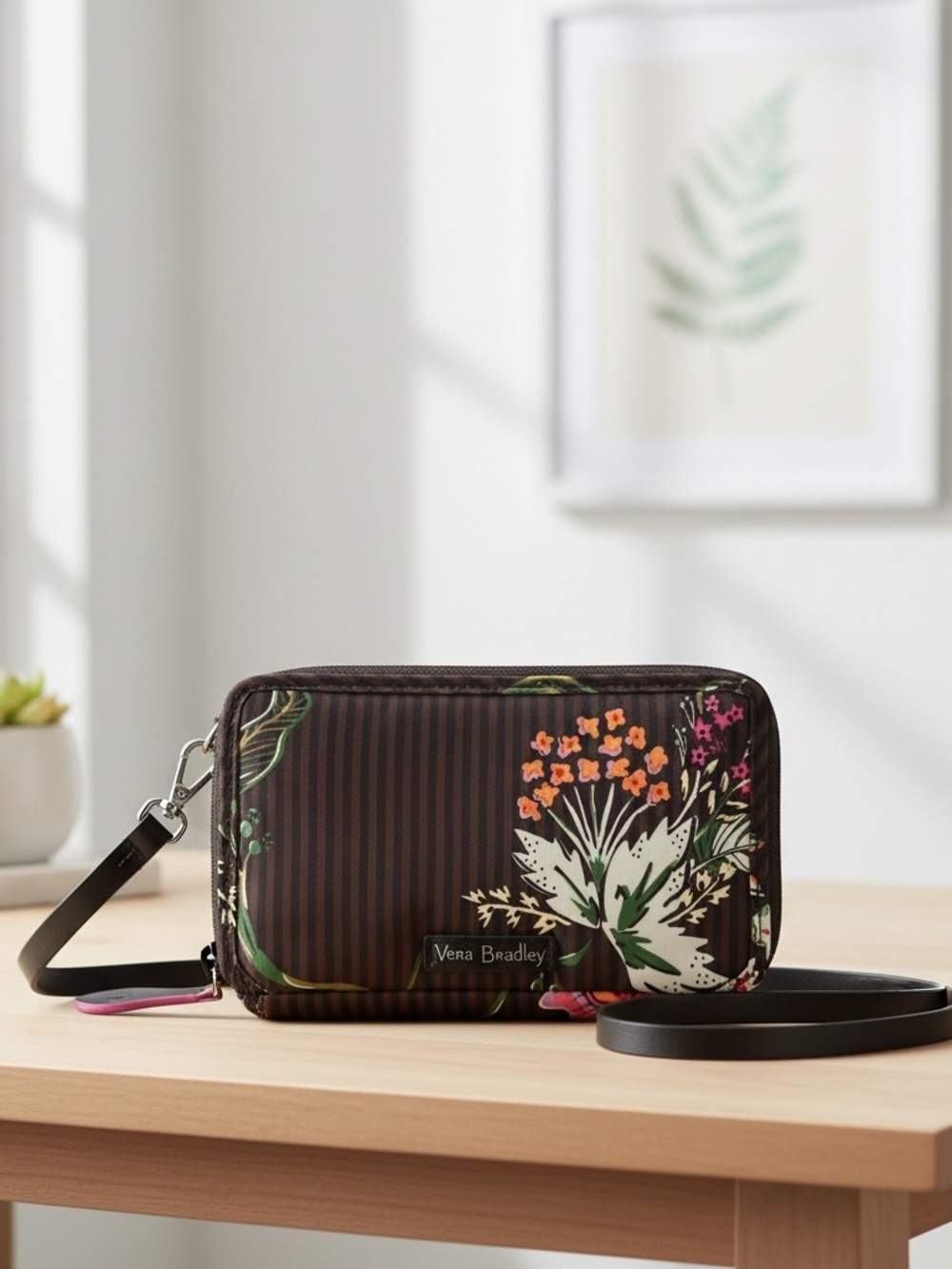 Vera Bradley Midtown RFID All-In-One Crossbody Bag - Airy Floral Striped